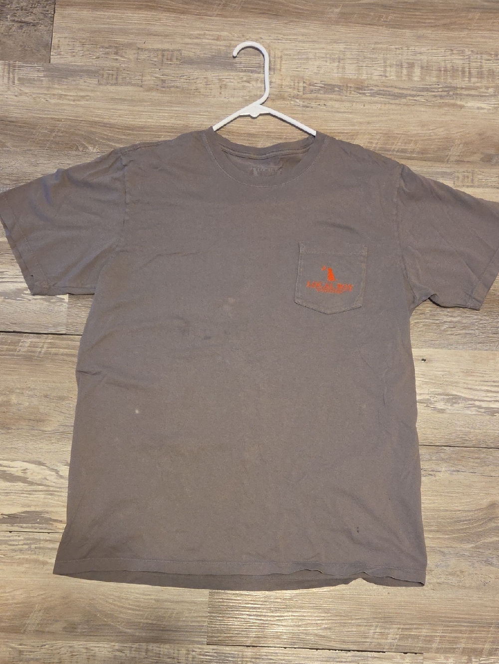 Men's Short Sleeve Pocket Tee in Brown with Subtle Logo
